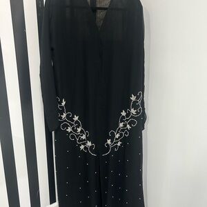 Modest Abaya Dress Open Front Black Size 58 in length Lightweight Elegant